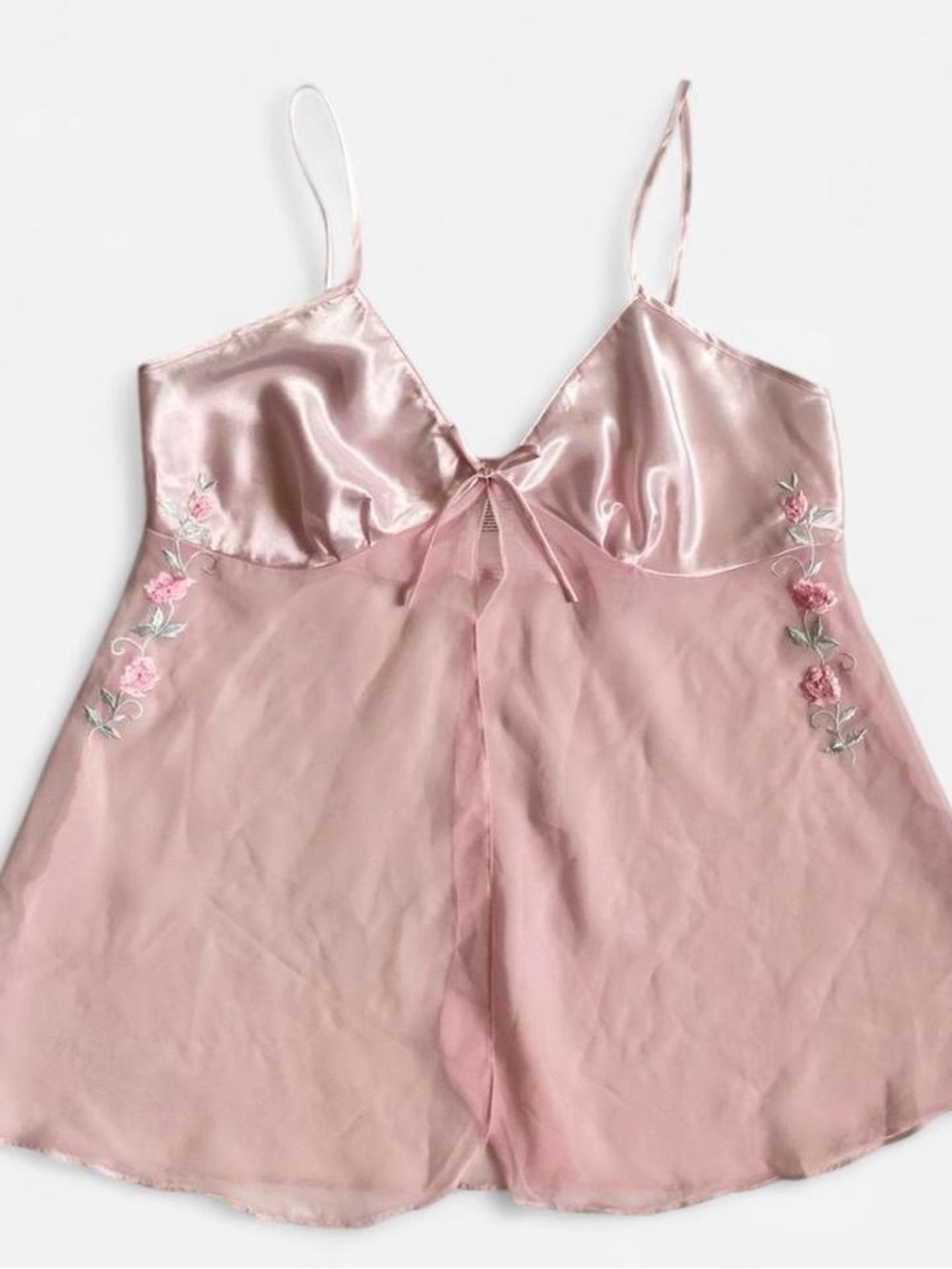 Vintage Y2K soft pink floral chemise